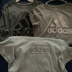 Adidas Trio T-Shirt Set in Gray and Green